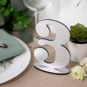 ZILVEREN Tafel Nummers Bruiloft Tafel Decor Houten Tafel Nummers, Bruiloft Tafel Nummers, Bruiloft Decor