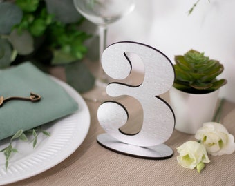 SILVER Table Numbers Wedding Table Decor Wooden Table Numbers, Wedding Table Numbers, Wedding Decor