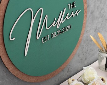 Wedding guestbook alternative Wedding guest book Last name wood sign Family name wood sign 3D Wedding guest book alternative Wedding gift