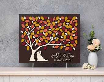 Wedding Guestbook Tree, Personalized 3D Alternative for Fall Wedding Reception, Unique Keepsake Gift for Newlyweds
