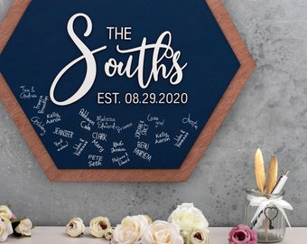 Wedding guestbook alternative, Last name wood sign, Wedding guest book, Family name wood sign, Wedding sign, Custom sign, Wedding signboard