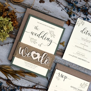 Gli inviti di nozze rustici con nastro di juta naturale sono perfetti per un tema di nozze rustico, matrimonio autunnale, matrimonio in fattoria, matrimonio in campagna