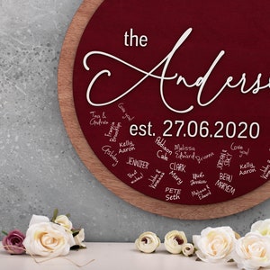 Wedding guestbook alternative Wedding guest book Last name wood sign Family name wood sign 3D Wedding guest book alternative Wedding gift