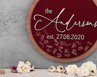 Wedding guestbook alternative Wedding guest book Last name wood sign Family name wood sign 3D Wedding guest book alternative Wedding gift