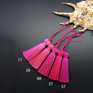 Pompons en soie fuchsia, pompons magenta de 5 cm, pompons corail, pompons minuscules, pompons cramoisis, pompons fuscia, pompons chewing-gum