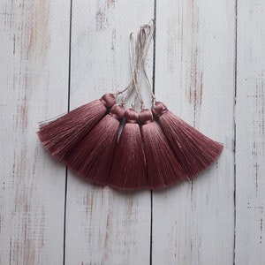 Borlas de seda rosa de couro de 2 polegadas com laço de linha, Cartão de convite | Convite de casamento | Convite de aniversário | Convite com borla | Convite faça você mesmo