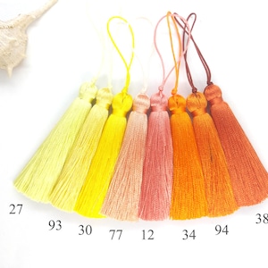 Lesezeichen Lesezeichen, Seiden Quaste, 3 Inch Quaste, Gelb Orange Quaste, Dekoration Quaste, Anhänger für Geldbörse,Schmuck Quaste,Bastel Zubehör,100+ Farben