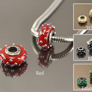 Gift for woman Lampwork beads large hole for european bracelet Handmade Lampwork European Charm Bracelet Bead european lampwork charm beads