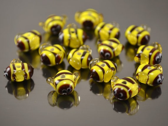 Lampwork Bumble Bee Beads Glass Bee Beads Honey Bee Beads