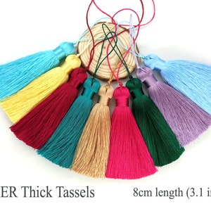 Mala tassels, 8cm tassels, Thick silky tassels, Tassel jewelry making, Tassel pendant, 100+ colors, handmade tassels, Bulk tassels,Jewellery