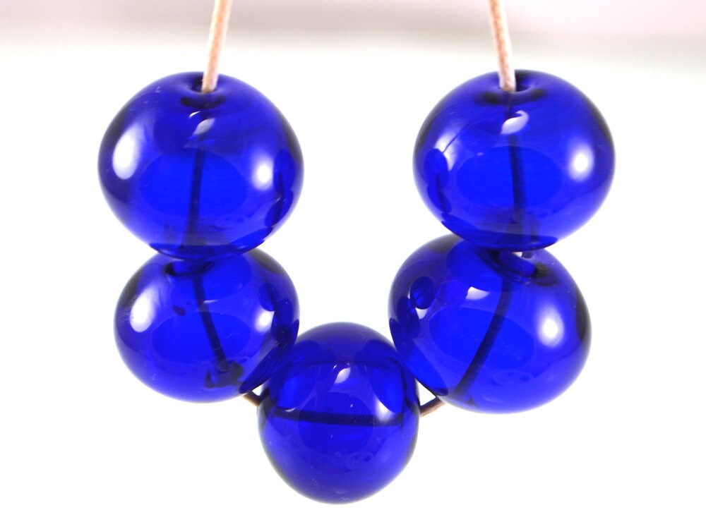 Hollow Dark Blue Cobalt Glass Beads Transparent Beads Sphere Etsy