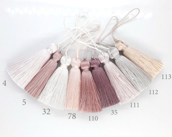 Pastel Beige 2 inch silk tassels, Ecru Jewelry tassels, 5cm tassels, Silky tassels, Tiny tassels, Silk tassels invitations, Pearl tassels