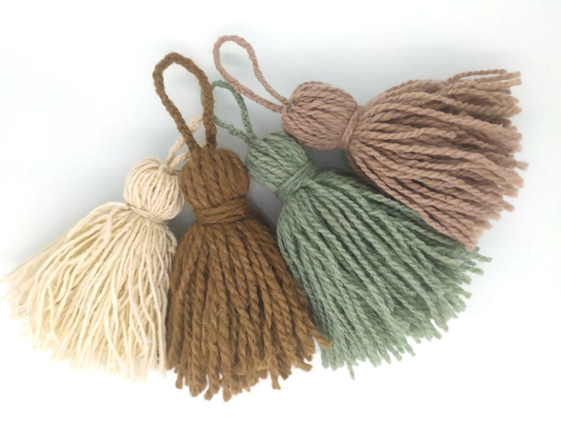Wool Thick Tassels 4 Inches Tassel Beige Wool Tassels Etsy