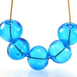 Handgefertigte Lampwork Glashohlperlen Blaue Glasperlen Transparente Perle Große Perlen Fokalperle Kugelperlen Glasperlen sra