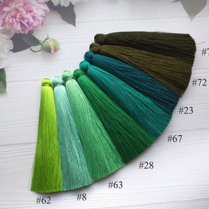 Groene zijden kwasten, 4 inch zijden kwasten, kleur kiezen, zijden kwasten, oorbellen kwasten, bulk kwasten, kwasten groothandel, aangepaste bestelling