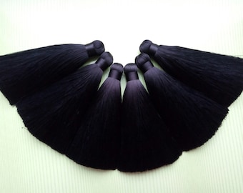 4 inches (10cm) Super Extra thick Black silk tassels, Tassel pendant, Handmade tassels, thread tassel, Decorative tassel #1