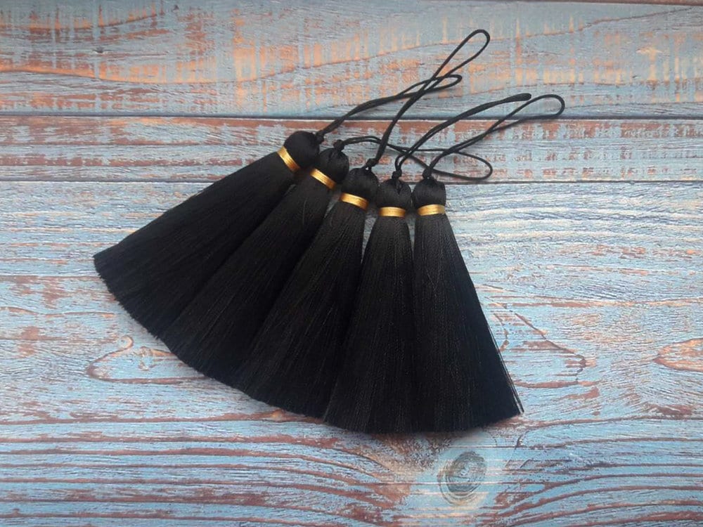 Black and Gold Silk Tassels 3 Inches Silk Tassel 75mm Etsy Australia