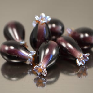 Purple glass berry beads, Dog-rose beads, Handmade lampwork, Amethyst berry beads, Glass berries, Lampwork berries, food glass beads, silver