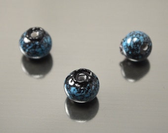 Blueberry gloss berry beads, handmade lampwork beads glass fruits berries Blueberries bilberry whortleberry huckleberry summer food black