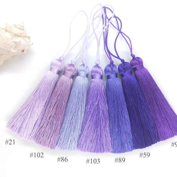 3 inches Purple Silk tassels, Lavender tassel, Viola tassels, Decor tassels, Mauve tassels, Gift wrap tasses,  Craft tassels, Handmade