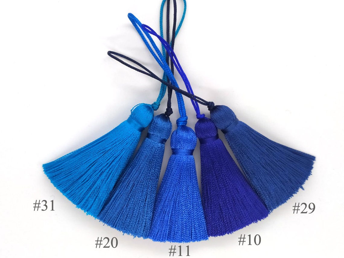 Aqua Blue 2 inch silk tassels Pale Blue tassels 5cm Etsy