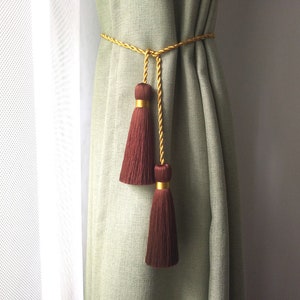 Curtain Decor, Curtain tassel, Home decor tassels, Curtain Rope with tassels, Window treatments, Curtain Ties, Rope Curtain Tiebacks