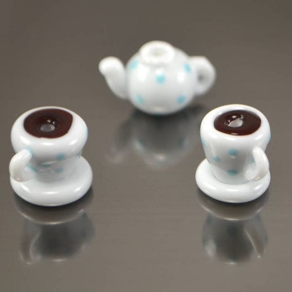 Dollhouse Food Miniature tasse perles be parades beads lampe faite à la main Beverage Bijoux fabriqués à la main Food Charms Dollhouse Coffee Miniature tasse blanche