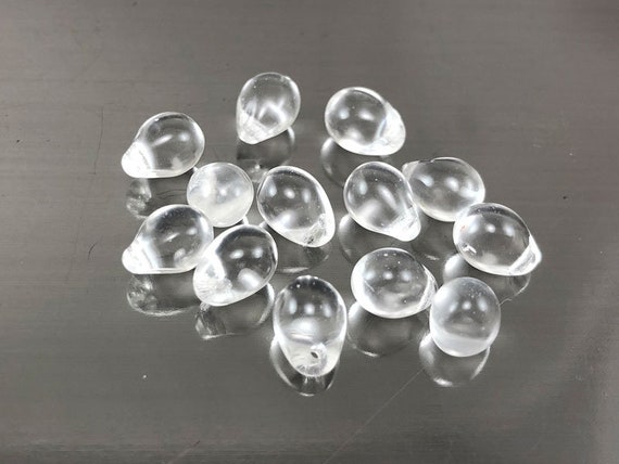 PATIKIL Tsjechische Glazen Druppelkralen Helder Wit 6x9mm - 50 Stuks