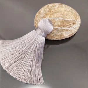 Seidenquasten taupe 8 cm, MEGA dicke Quaste, Quasten Anhänger, Mala Quasten, DIY Handmade Hochzeit