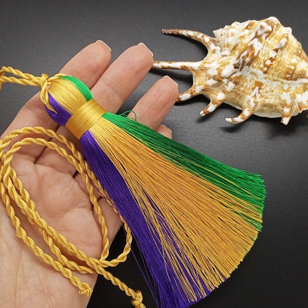 MARDI Gras Decor tassels, Silk tassel 4.5 inch (12cm), MEGA thick tassel, Boot tassel, Door knob tassel, Long tassels, Decoration tassels