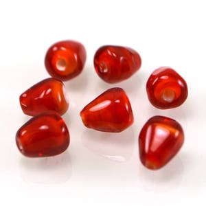 handmade glass lampwork beads pomegranate beads pomegranate seeds glass fruits glass berries beads red berry jewelry bead food fruit beads