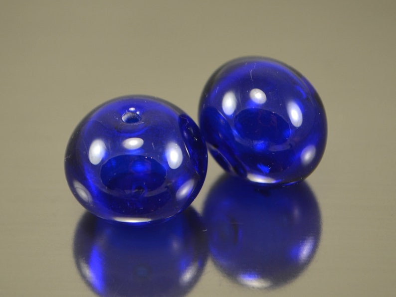 Hollow Dark Blue Cobalt Glass Beads Transparent Beads Sphere Etsy