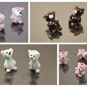 Lampwork handmade glass mouse beads grey mousy miniature animals rat сute small mouse tail beast beads gray image 10