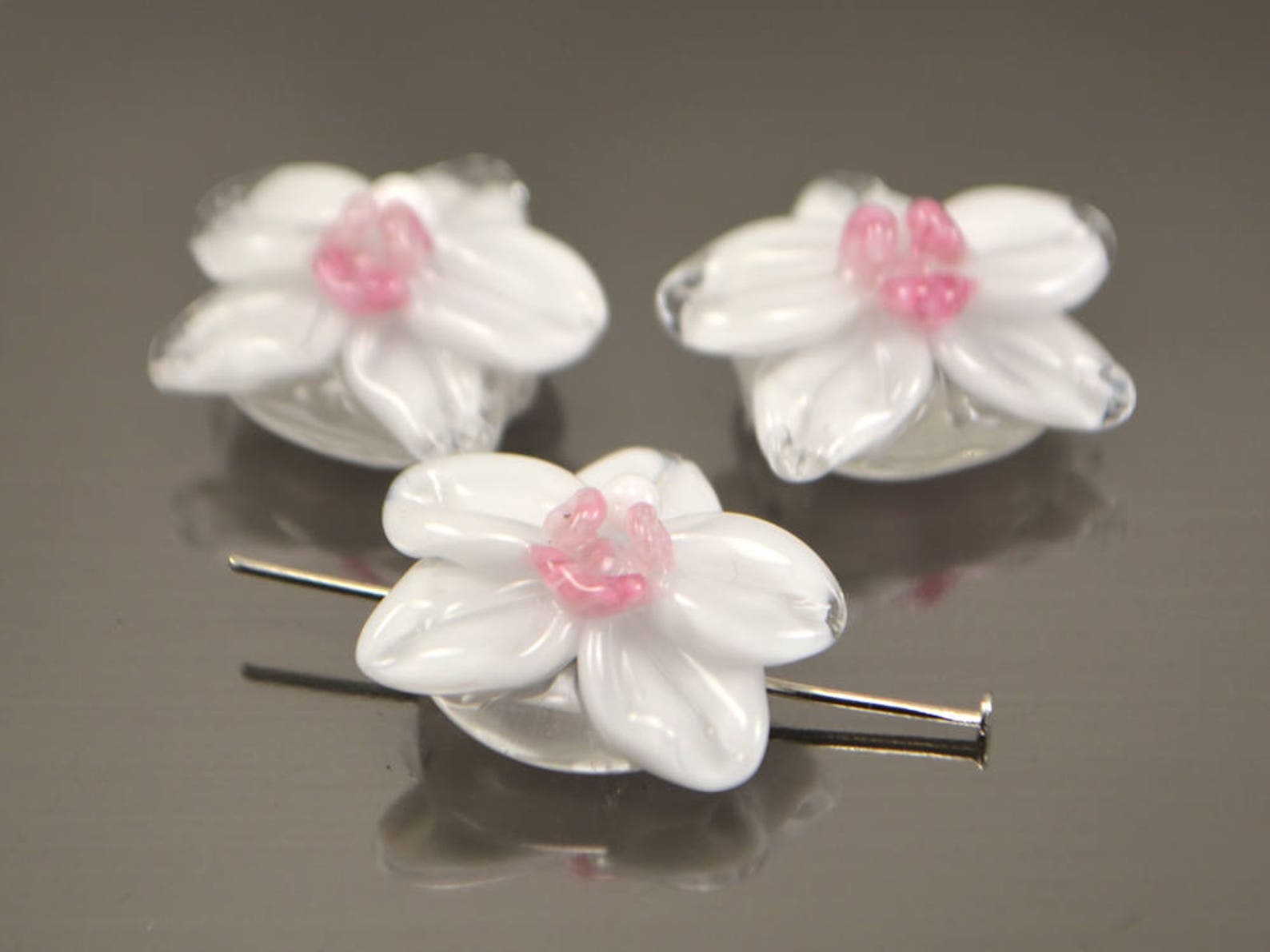 Glass Orchid Beads Floral Lampwork Beads for Jewelry Making - Etsy