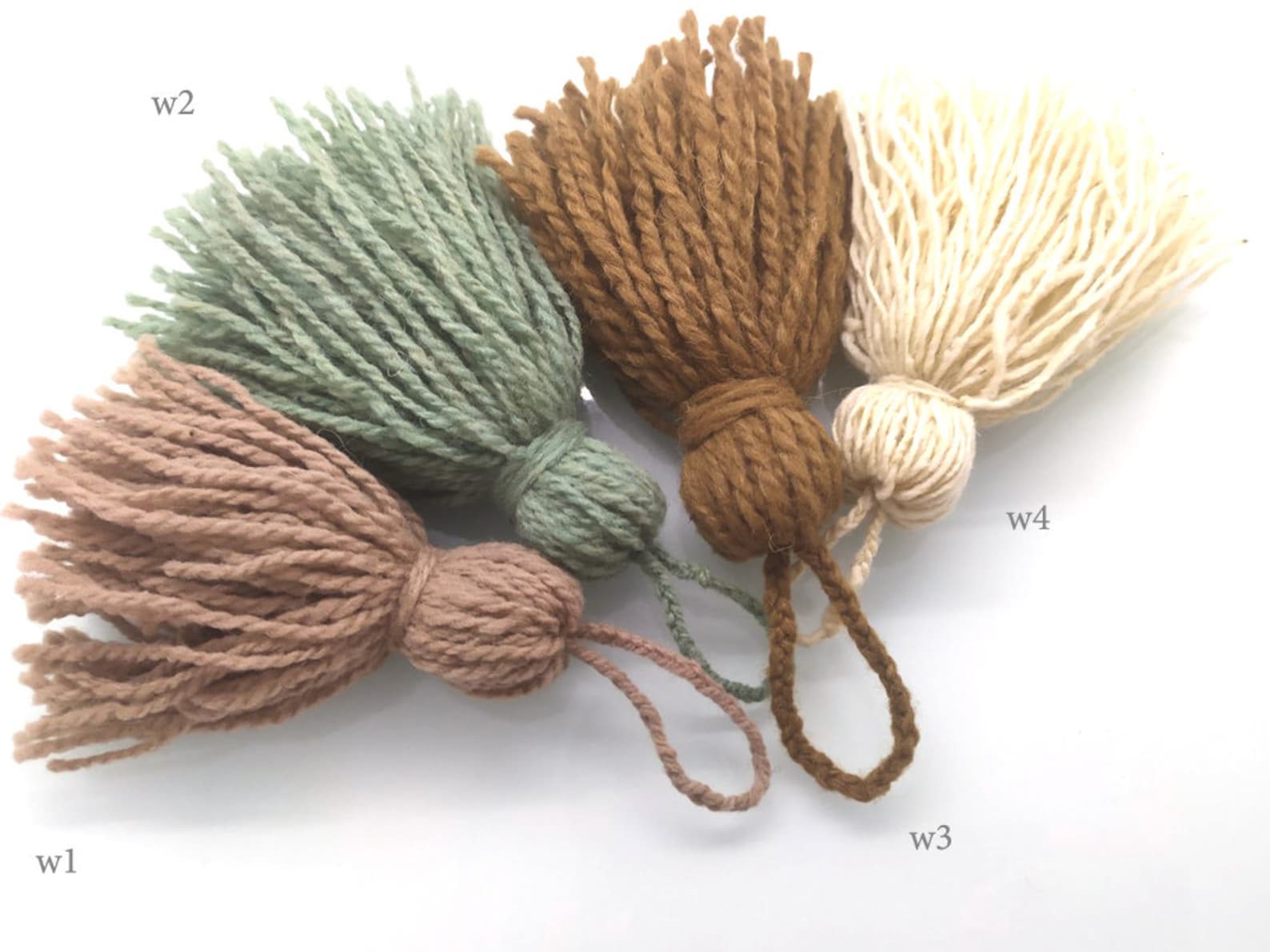 Wool Thick Tassels 4 Inches Tassel Beige Wool Tassels Etsy