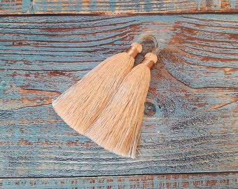 3 inches Pastel Beige Silk tassels, Hiqh Quality Tassels, Tassel jewelry, Thick tassels, Mala tassels, Jewelry tassels, Handmade tassels