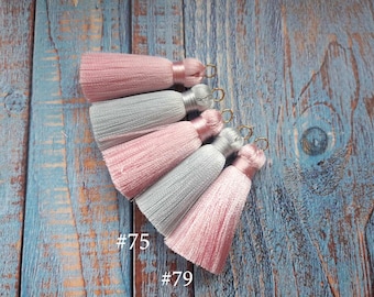 1.57 inch (4cm) silk tassel, Jewelry tassels, Pale blue tassels, Mini tassels, Small tiny tassels, Pale pink tassels, Invitation  tassel