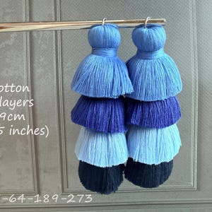 Cute Cotton 4 layered tassel 3.5 inches (9cm), 4 layers tassel, Long tassels, Chic tassels, Boho Earrings tassels