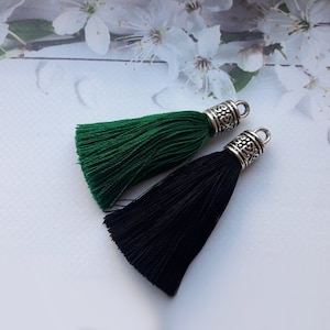2 inches tassel with metal caps, 5cm silk tassels, Tassel accessories, Tassel pendant, Tassel charm, Custom order, 100+ colors