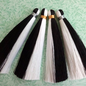 4&quot; Black White Silk Tassels, 2 colors Tassel, High Quality 10cm tassel, Jewelry Tassel, Tassel Pendant, Thick tassels, Tassels for jewelry