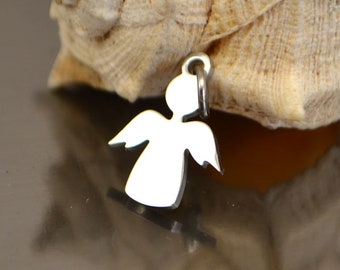 Gold and Silver Tiny Angel charm, Steel Angel Charm, 15mm Angel, Angelic charms, Charm for bracelet, Small Angel pendant, Stainless steel