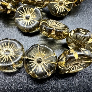 Gray Hibiscus Czech Flower beads 20mm (2pcs), Dimond gray flower beads, Beads for jewelry, DIY jewelry supplies, Jewelry beads