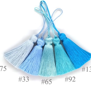 10 pcs Light Blue Bookmark Tassels, Silky Craft Tassels, Decorative Tassel  Sewing, Tassle for Resin Bookmarks