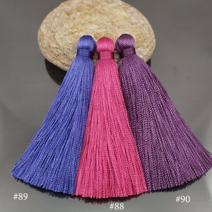 Magenta 3 inch silk tassel, Inky silk tassels, Purple tassels, Colorful tassel earrings, Tassel necklace, Tassel pendant, Wholesale tassels