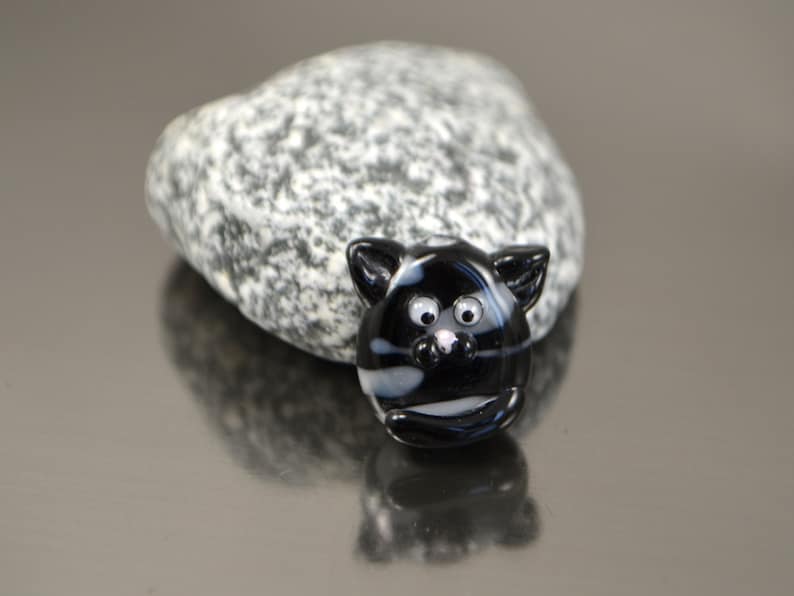 Lampwork Cat Beads Glass Animal Beads Glass Striped Cat Etsy
