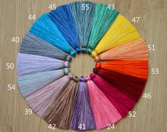 3 inch silk tassel colorful tassel earrings necklace tassel pendant multicolor tassel handmade accessory jewelry supply Luxury silk