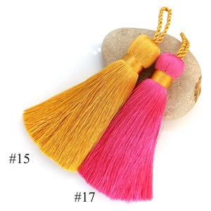 Decor Silk tassel 4.5 inch (12cm), Big tassel handmade, Furniture Home decor, Doorknob tassel, Bag supplies, 2cm thickness, Choose color