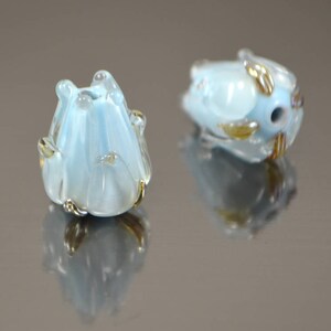 sky blue glass beads handmade lampwork flower beads something blue tender glass beads blue glass beads large glass beads floral lampwork sky