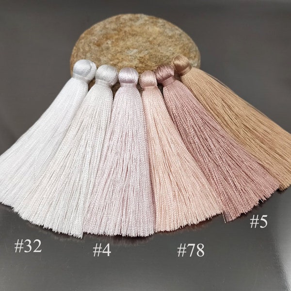 Ecru Silk tassels, 3 inches tassels, 100+ colors, DIY Craft Tassels, Jewelry tassels, Pillow decor, Earrings tassel,Beige tassels,Ecru gamma