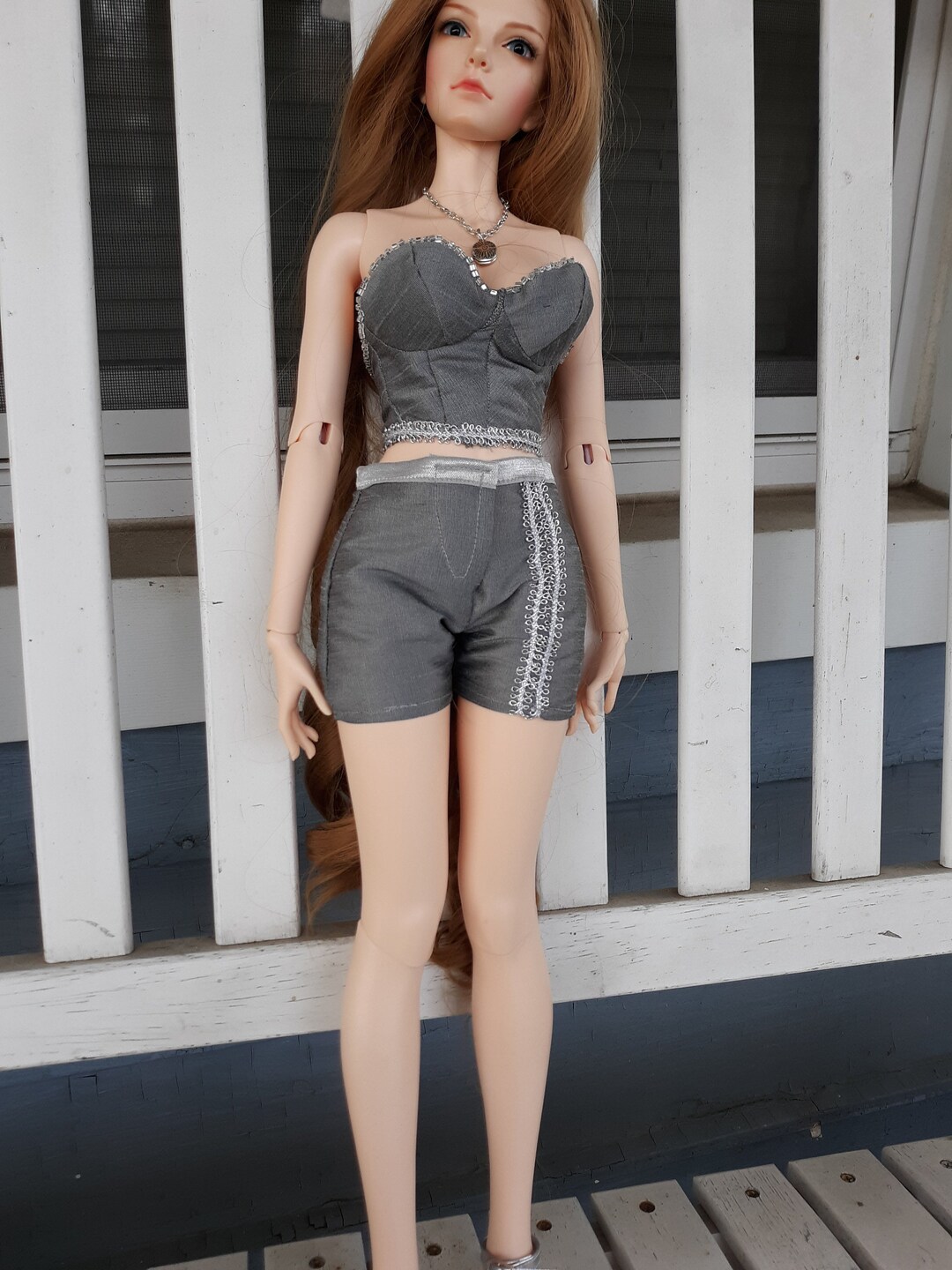 BJD Doll Dress for 1/3 Scale Doll. BJD Bustier and Short Set Etsy